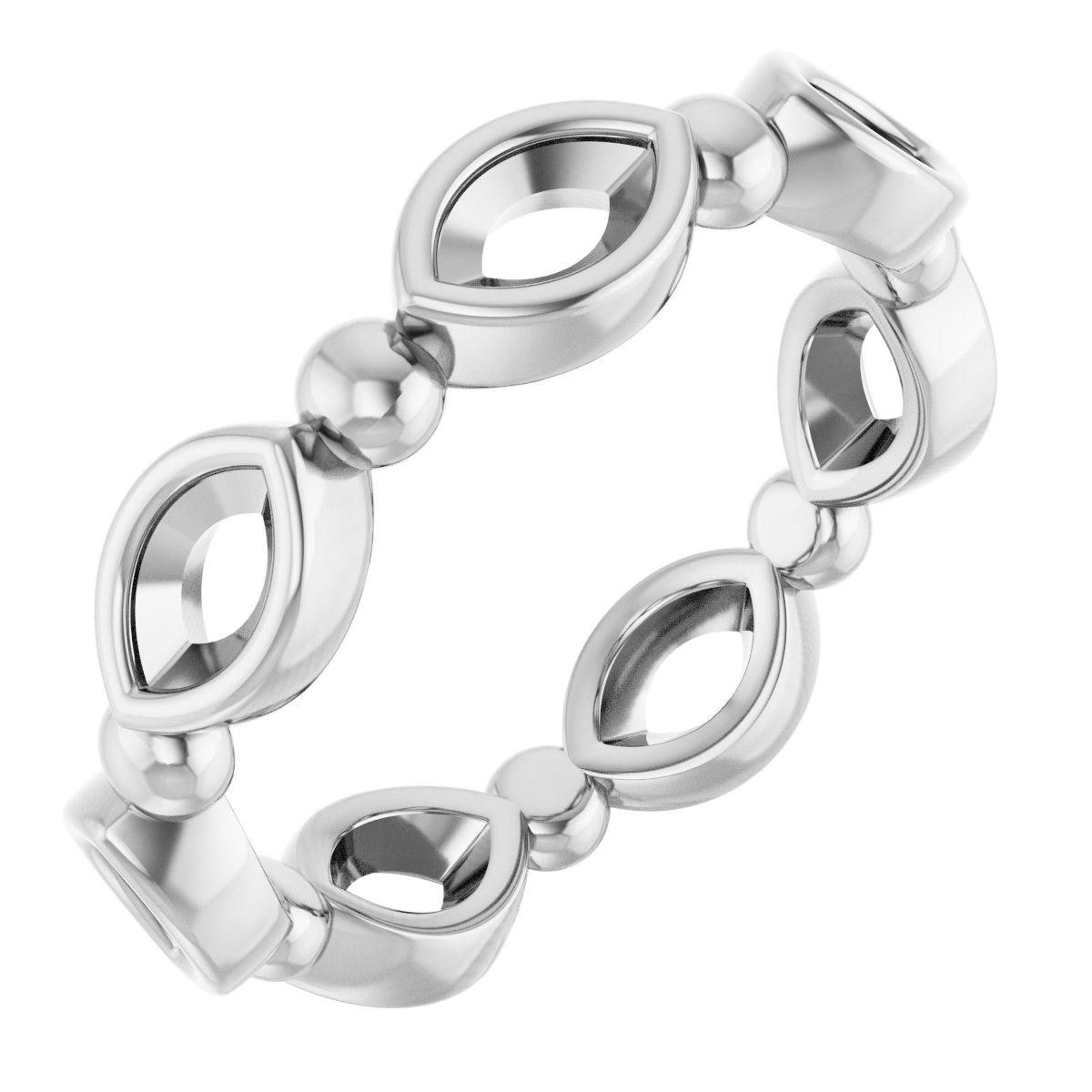 Bezel-Set Beaded Eternity Band