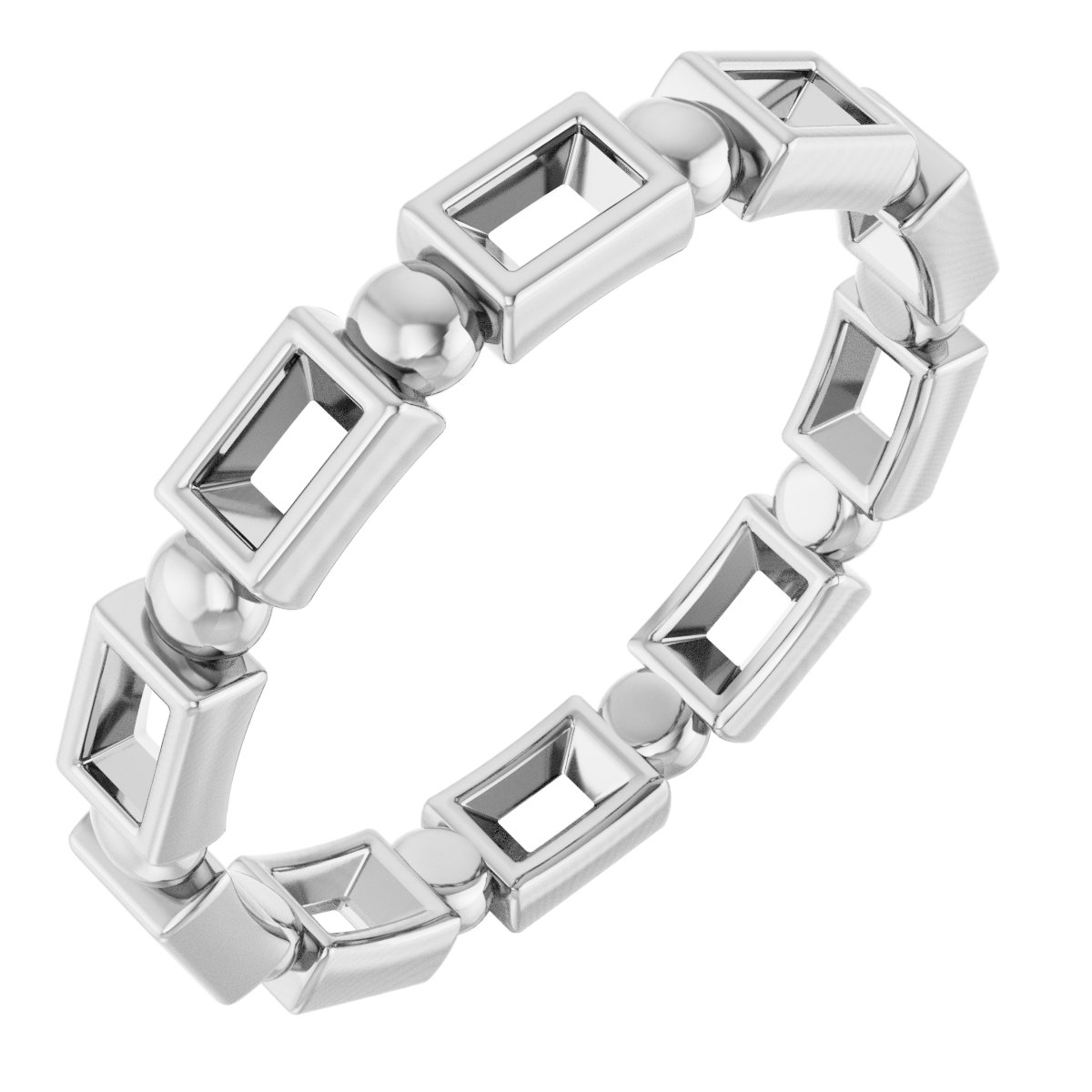 Bezel-Set Beaded Eternity Band
