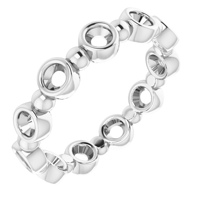 Bezel-Set Beaded Eternity Band