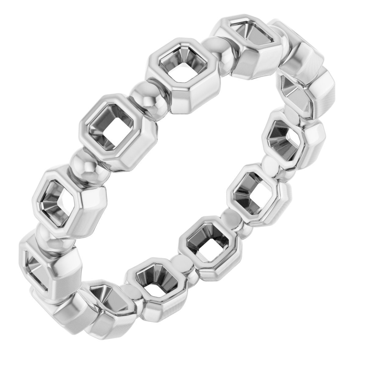 Bezel-Set Beaded Eternity Band