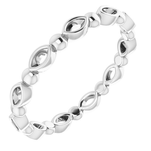 Bezel-Set Beaded Eternity Band