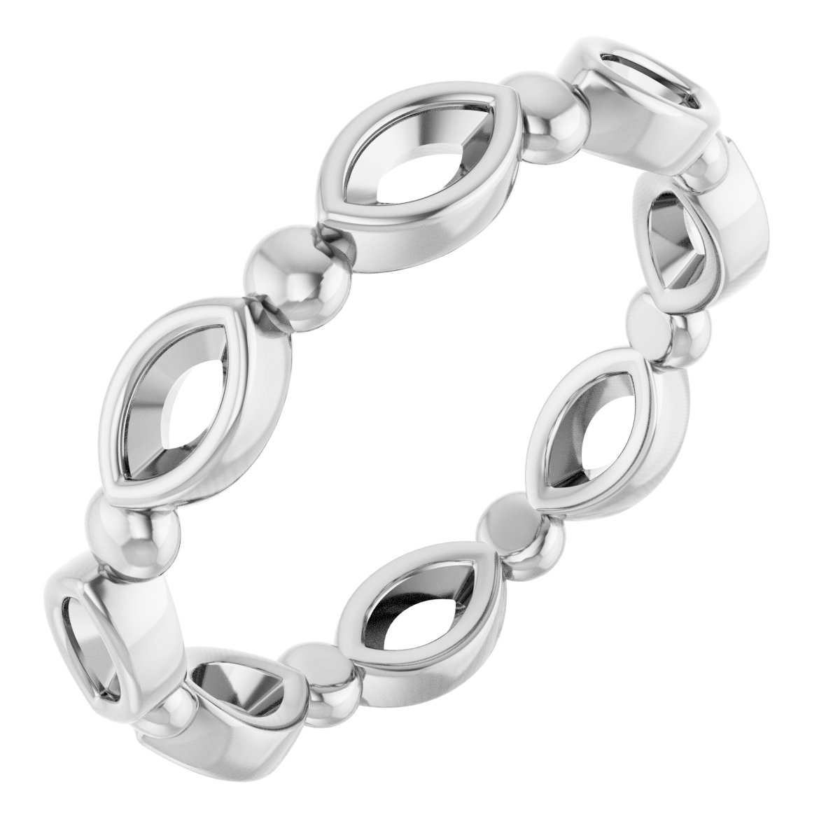 Bezel-Set Beaded Eternity Band