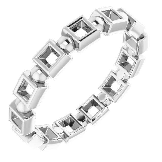 Bezel-Set Beaded Eternity Band