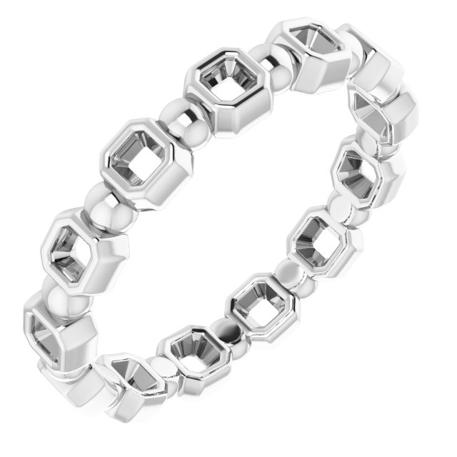 Bezel-Set Beaded Eternity Band
