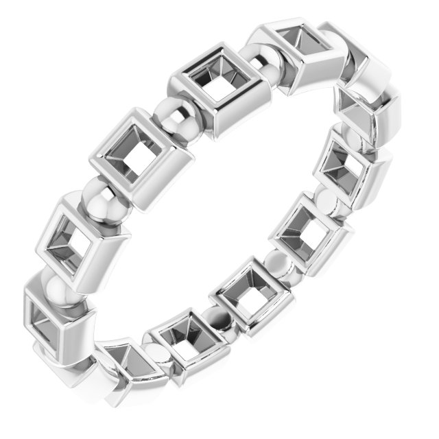 Bezel-Set Beaded Eternity Band