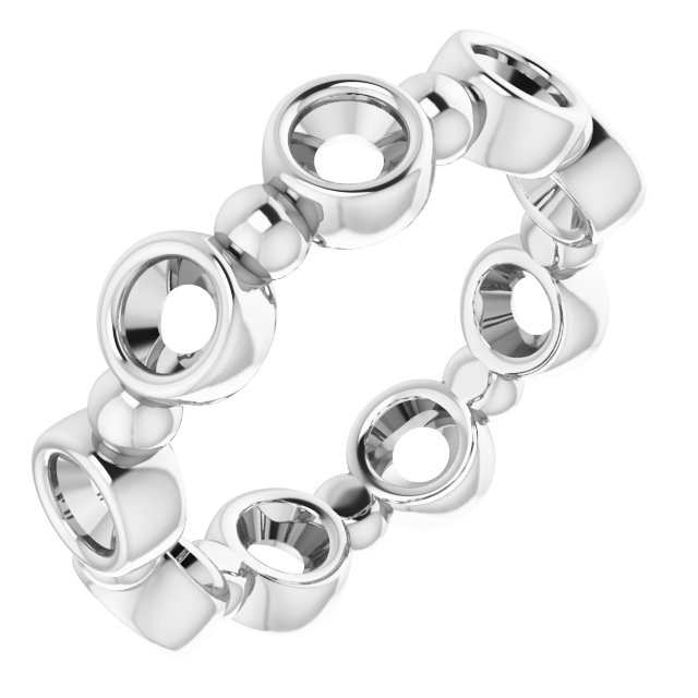 Bezel-Set Beaded Eternity Band