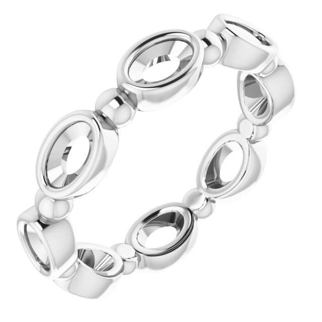 Bezel-Set Beaded Eternity Band