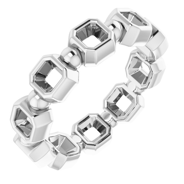 Bezel-Set Beaded Eternity Band