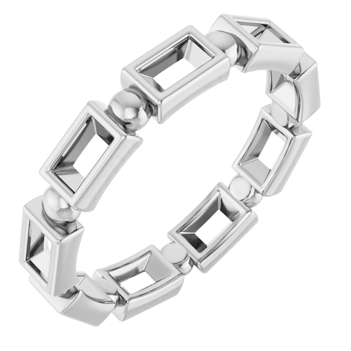 Bezel-Set Beaded Eternity Band