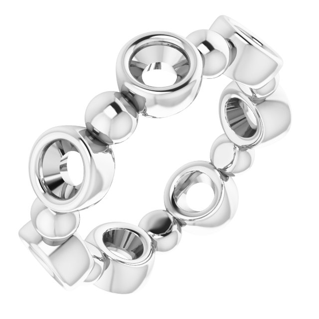 Bezel-Set Beaded Eternity Band