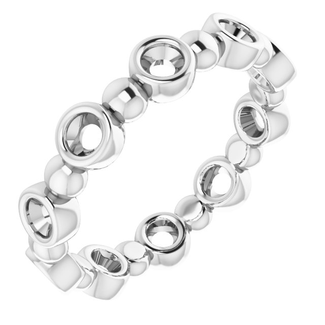 Bezel-Set Beaded Eternity Band