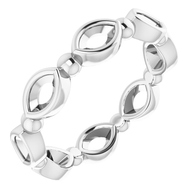Bezel-Set Beaded Eternity Band