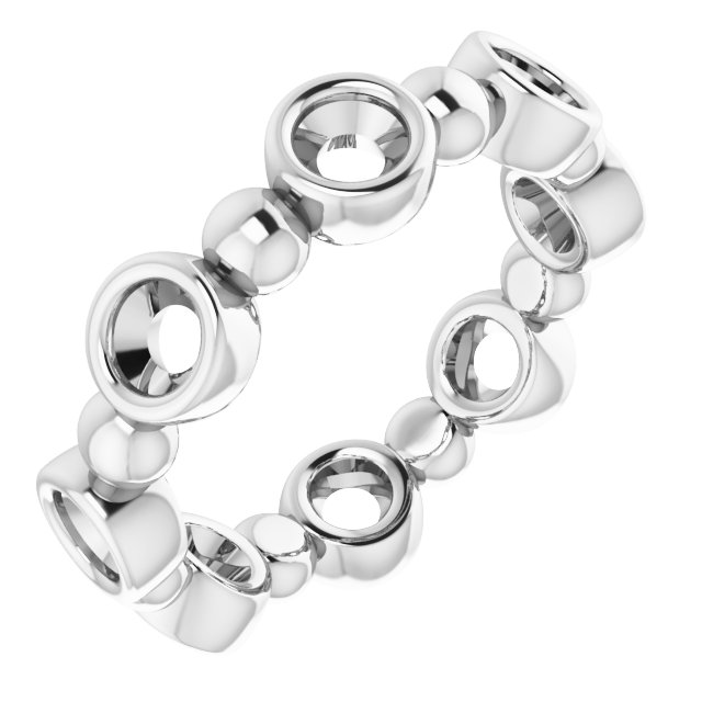 Bezel-Set Beaded Eternity Band
