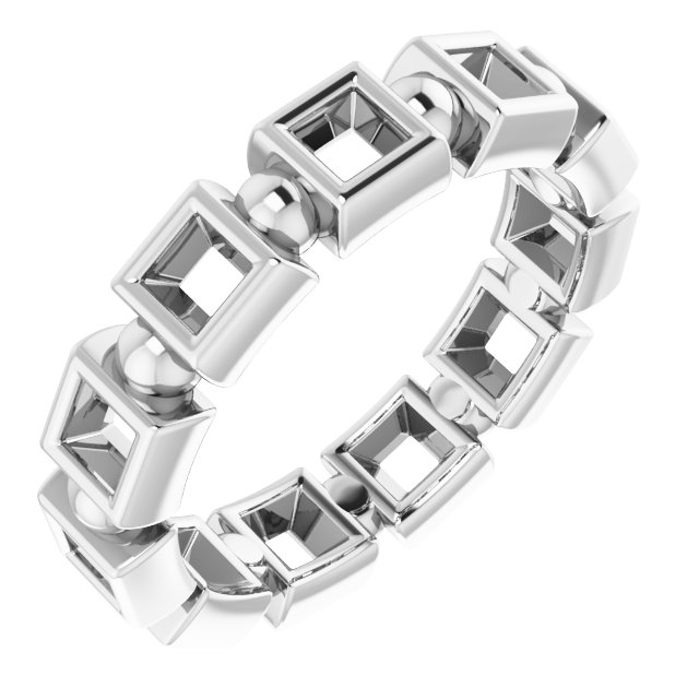 Bezel-Set Beaded Eternity Band