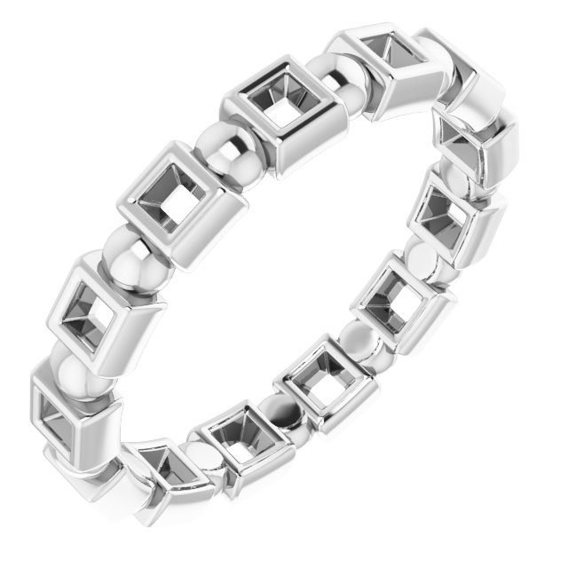 Bezel-Set Beaded Eternity Band