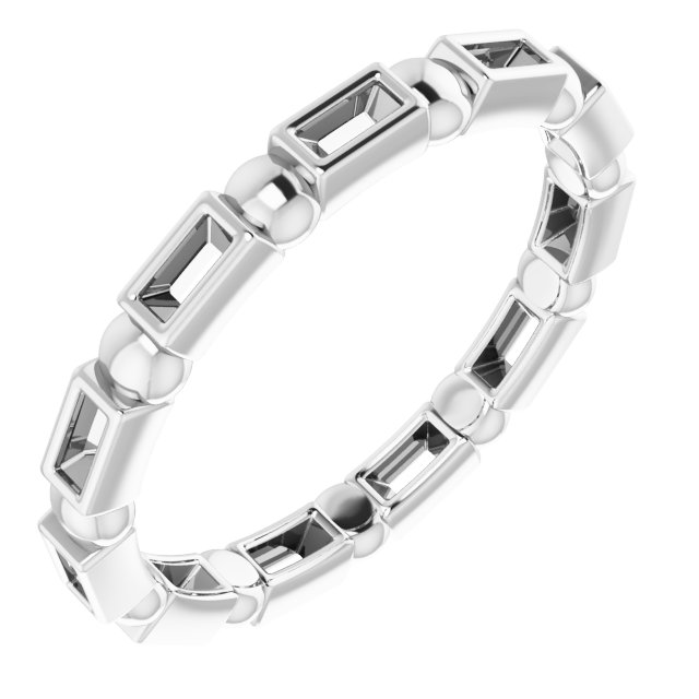 Bezel-Set Beaded Eternity Band