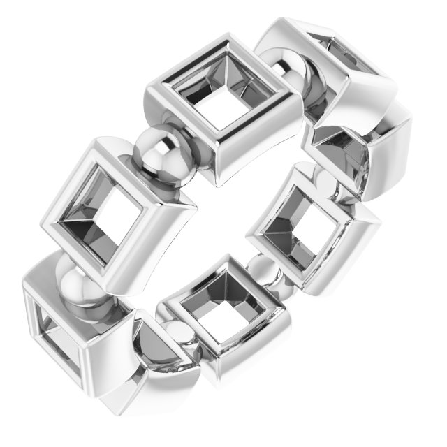 Bezel-Set Beaded Eternity Band
