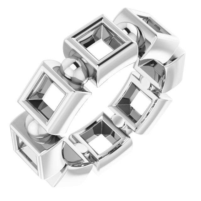 Bezel-Set Beaded Eternity Band