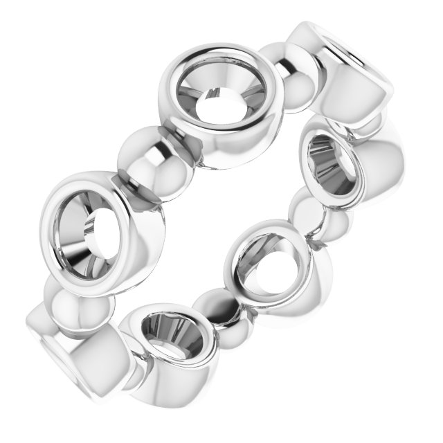 Bezel-Set Beaded Eternity Band