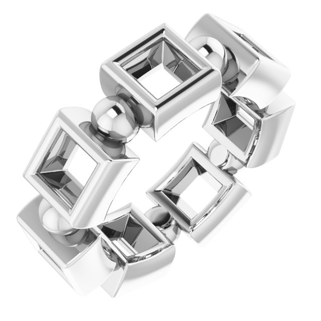 Bezel-Set Beaded Eternity Band