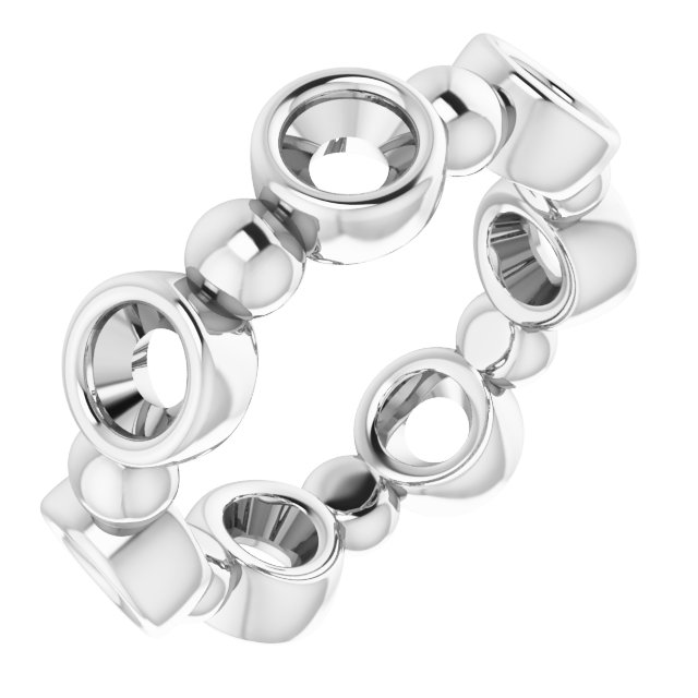 Bezel-Set Beaded Eternity Band