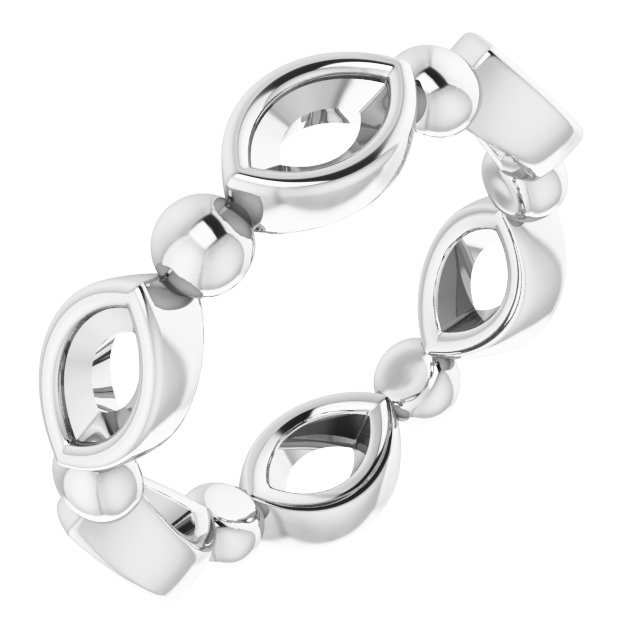 Bezel-Set Beaded Eternity Band