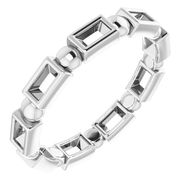 Bezel-Set Beaded Eternity Band