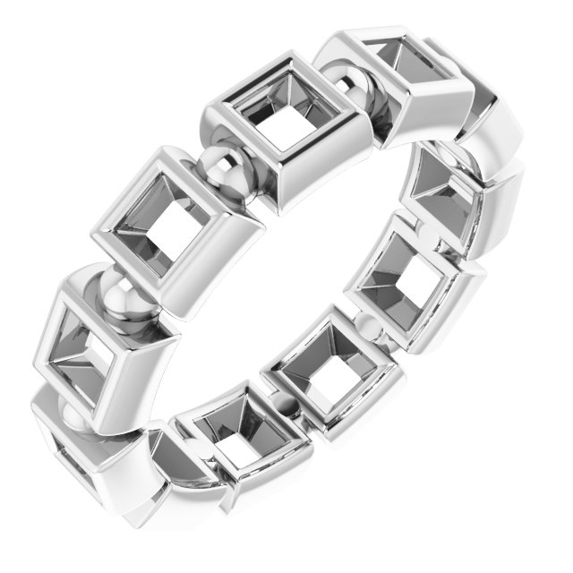 Bezel-Set Beaded Eternity Band