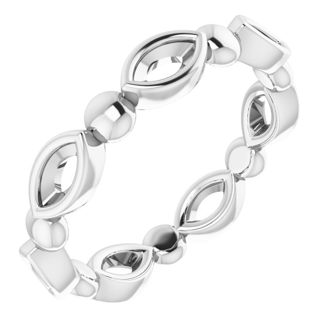 Bezel-Set Beaded Eternity Band