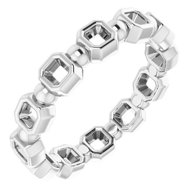 Bezel-Set Beaded Eternity Band