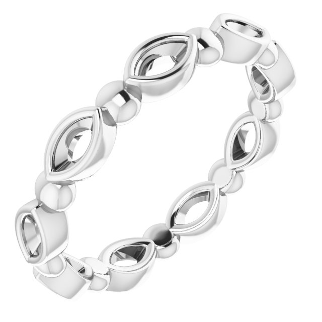 Bezel-Set Beaded Eternity Band