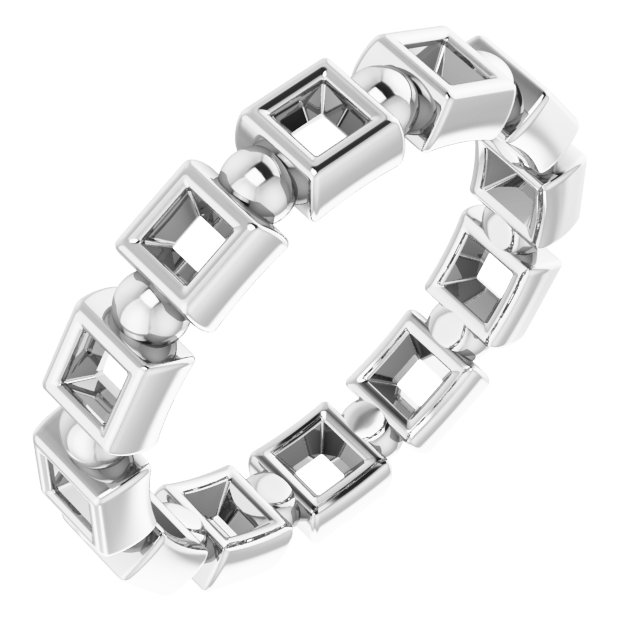 Bezel-Set Beaded Eternity Band