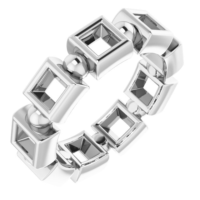 Bezel-Set Beaded Eternity Band