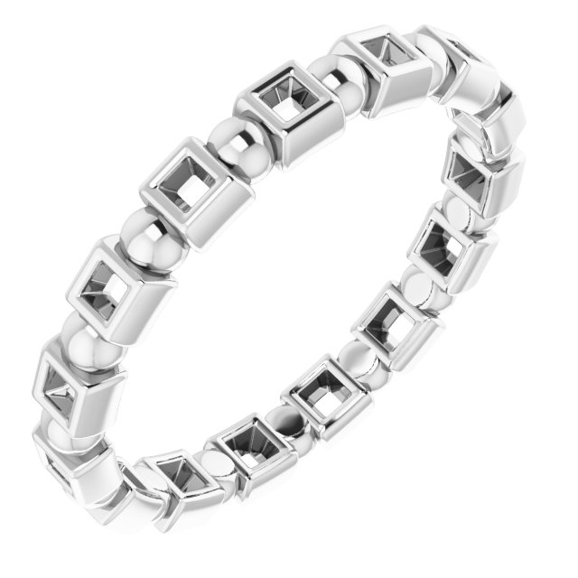 Bezel-Set Beaded Eternity Band