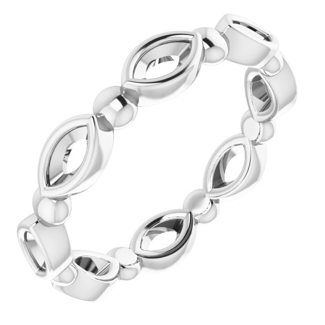 Bezel-Set Beaded Eternity Band