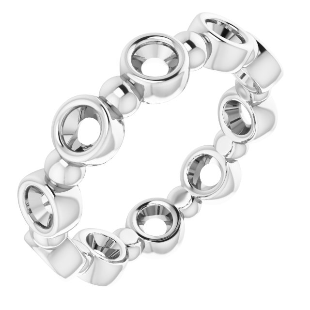 Bezel-Set Beaded Eternity Band