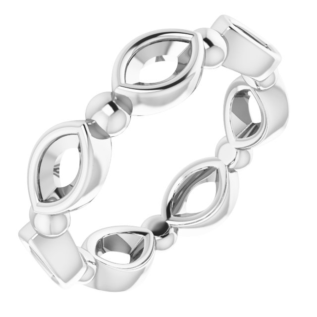 Bezel-Set Beaded Eternity Band