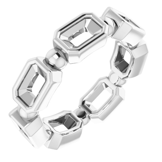 Bezel-Set Beaded Eternity Band