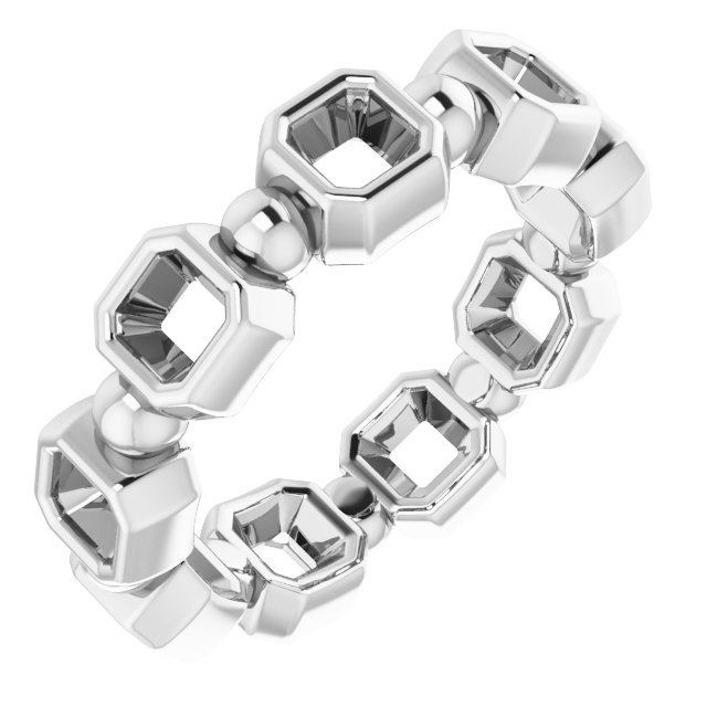 Bezel-Set Beaded Eternity Band