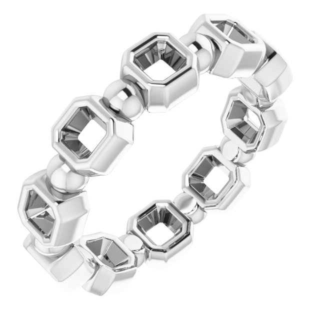 Bezel-Set Beaded Eternity Band