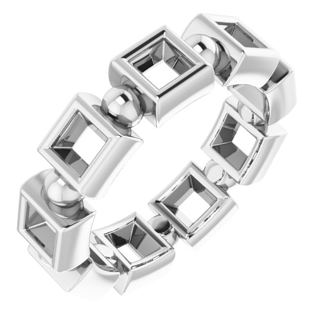 Bezel-Set Beaded Eternity Band