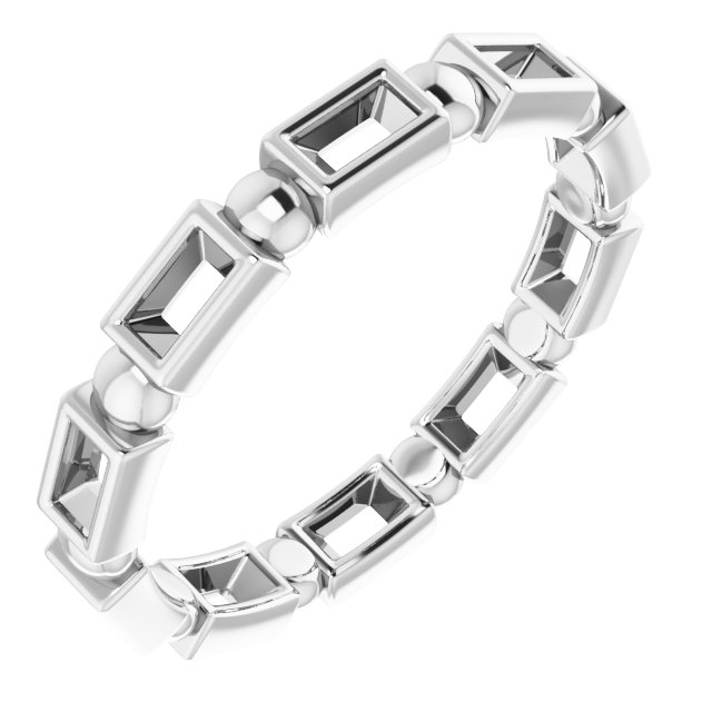 Bezel-Set Beaded Eternity Band