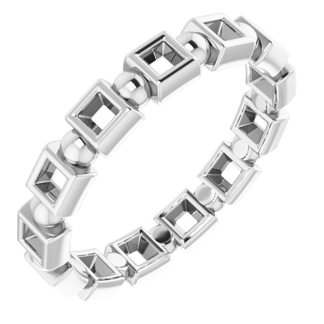 Bezel-Set Beaded Eternity Band
