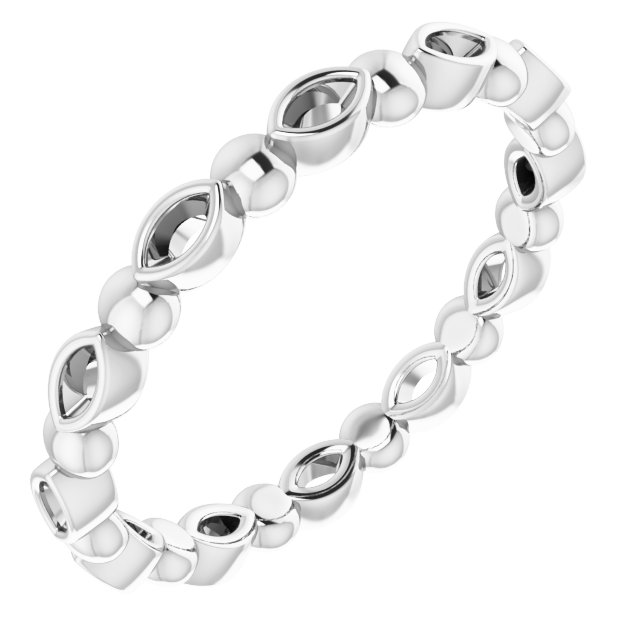 Bezel-Set Beaded Eternity Band