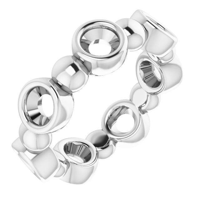 Bezel-Set Beaded Eternity Band