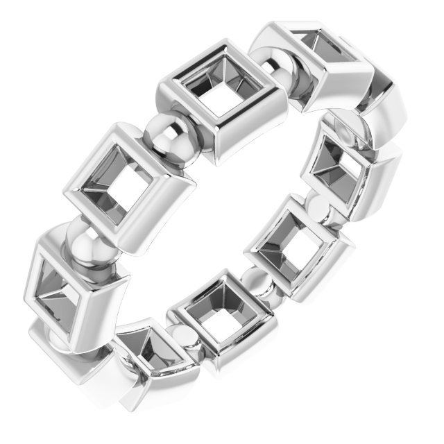 Bezel-Set Beaded Eternity Band