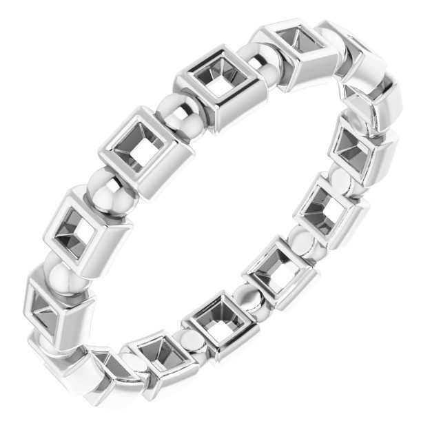 Bezel-Set Beaded Eternity Band