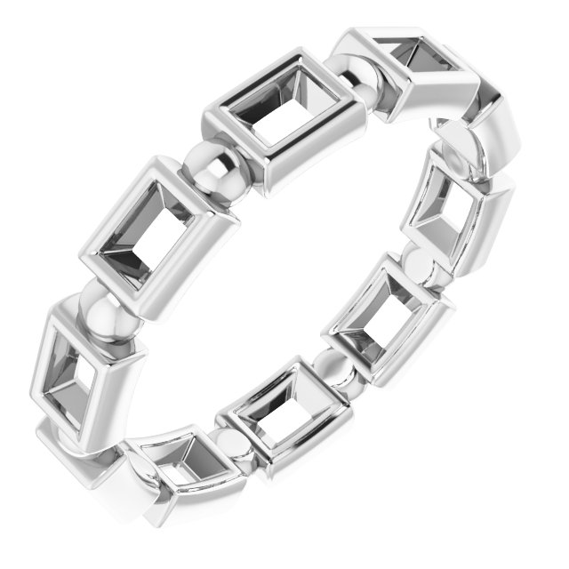 Bezel-Set Beaded Eternity Band