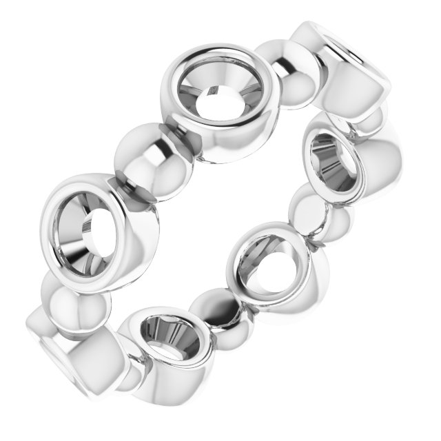 Bezel-Set Beaded Eternity Band