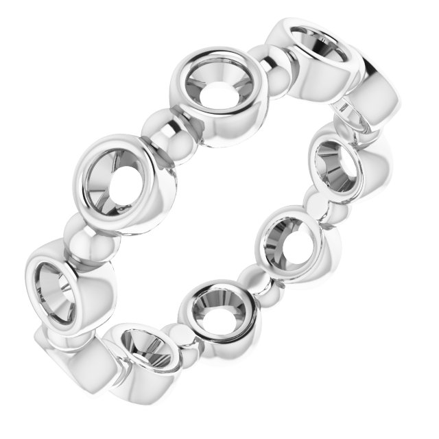 Bezel-Set Beaded Eternity Band